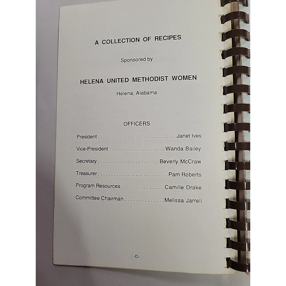 Heavenly Delights Helena United Methodist‎ Church Cookbook Helena Alabama